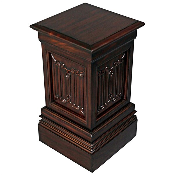 Design Toscano Canterbury Abbey Linen Fold Gothic Display Pedestal: Medium - AF32513