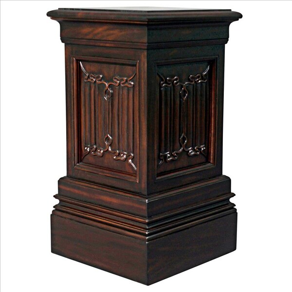 Design Toscano Canterbury Abbey Linen Fold Gothic Display Pedestal: Medium - AF32513