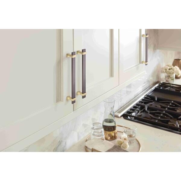 Amerock Overton 6-5/16 in 160 mm Center-to-Center Black Chrome/Brushed Gold Cabinet Pull - BP36683BCRBGL