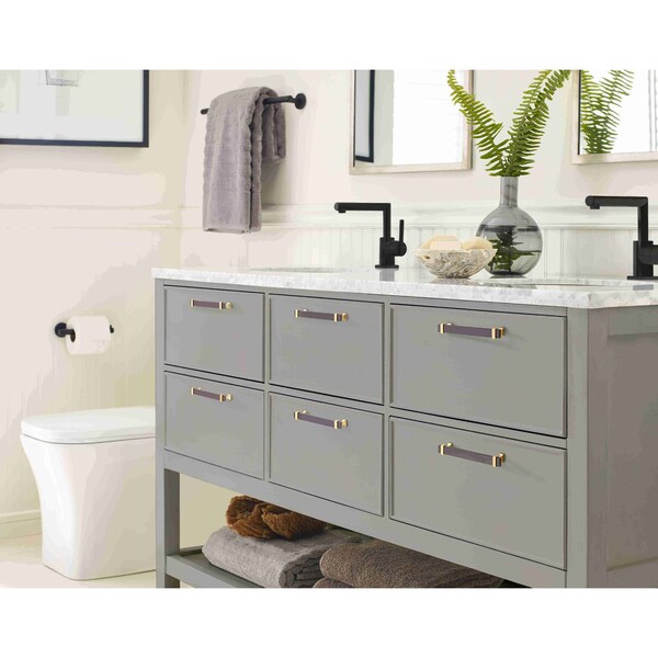 Amerock Overton 6-5/16 in 160 mm Center-to-Center Black Chrome/Brushed Gold Cabinet Pull - BP36683BCRBGL