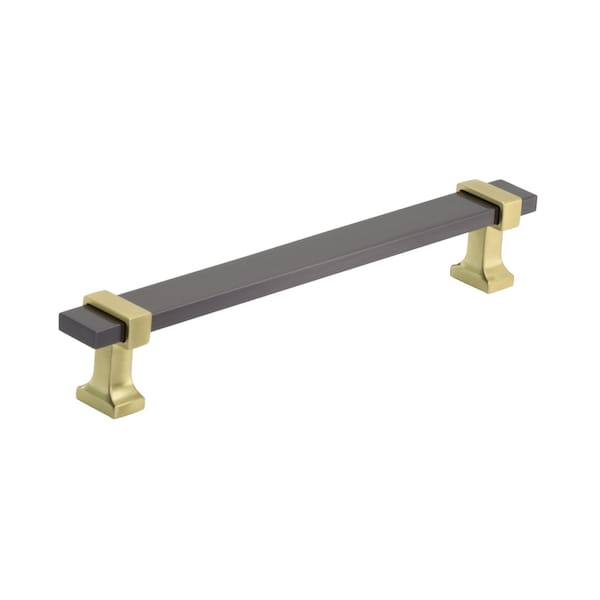 Amerock Overton 6-5/16 in 160 mm Center-to-Center Black Chrome/Brushed Gold Cabinet Pull - BP36683BCRBGL