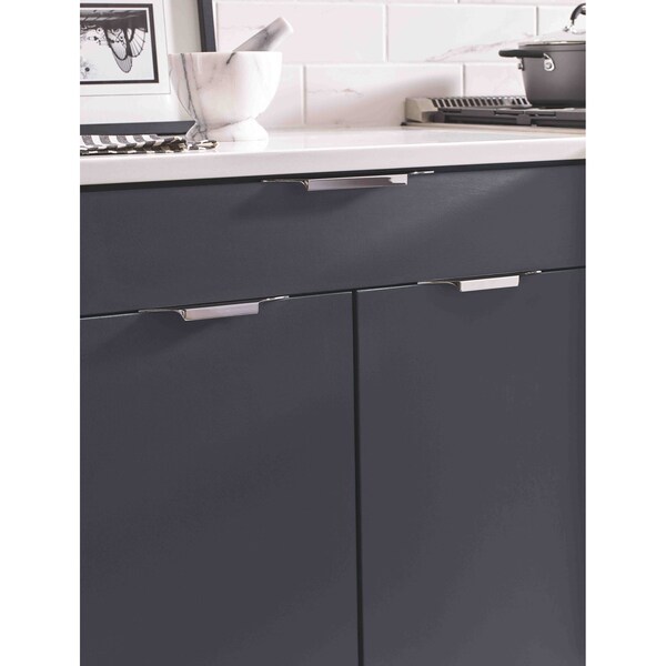 Amerock Extent 6-9/16 in 167 mm Center-to-Center Polished Chrome Cabinet Edge Pull - BP3675226
