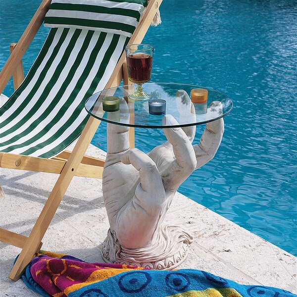 Design Toscano At Your Service Glass-Topped Sculptural Table - KY40322