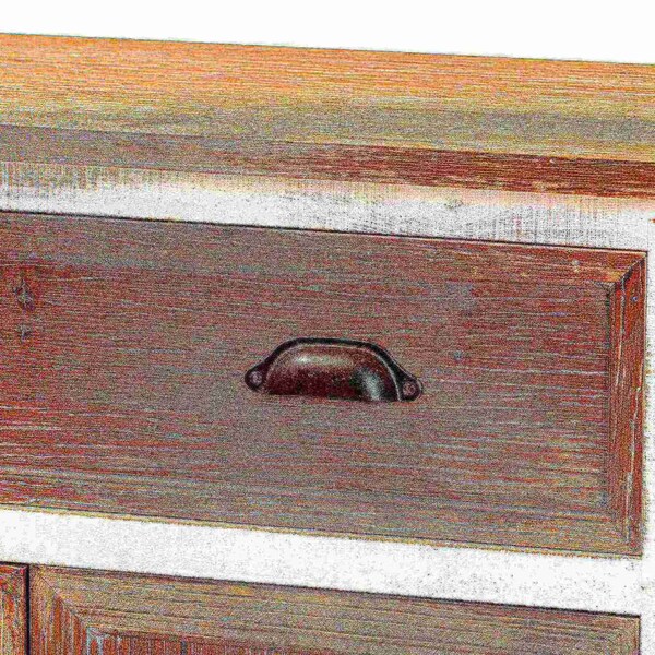 Baxton Studio Glynn Rustic Farmhouse Weathered Two-Tone White and Oak Brown Finished Wood 2-Door Storage Cabinet - 178-11404-ZORO