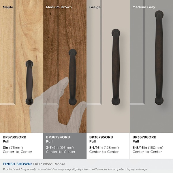 Amerock Renown 3-3/4 in 96 mm Center-to-Center Oil Rubbed Bronze Cabinet Pull - BP36794ORB