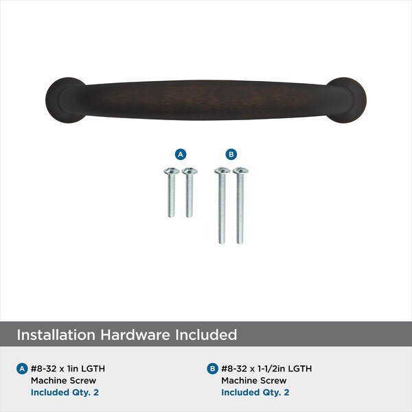 Amerock Renown 3-3/4 in 96 mm Center-to-Center Oil Rubbed Bronze Cabinet Pull - BP36794ORB