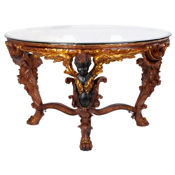 Design Toscano Louis XIV Glass - Topped Cocktail Table - KY461