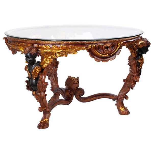 Design Toscano Louis XIV Glass - Topped Cocktail Table - KY461