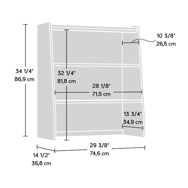 Sauder Clifford Place Library Hutch Jet Acacia , Attaches to <a href= in./Products/429502 - 429505