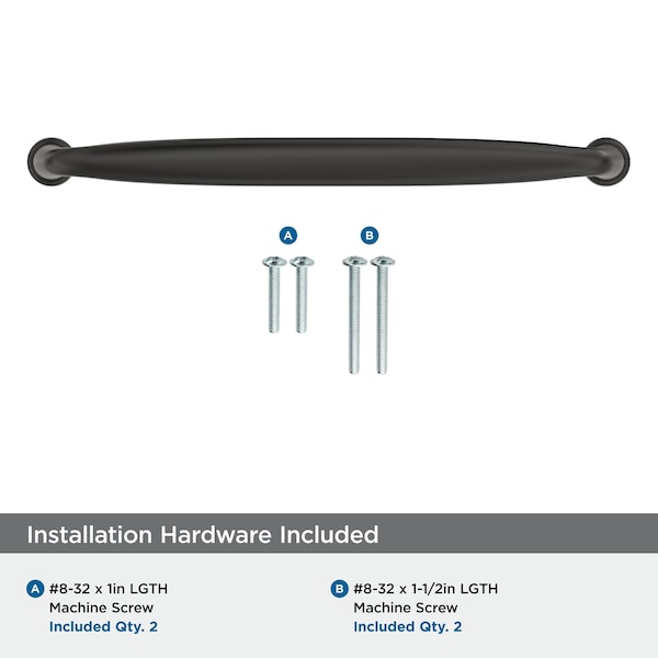 Amerock Kane 7-9/16 inch 192mm Center-to-Center Black Bronze Cabinet Pull - BP53808BBR