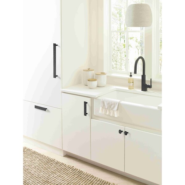 Amerock Kamari 3-3/4 in 96 mm Center-to-Center Matte Black Cabinet Pull - BP36822MB
