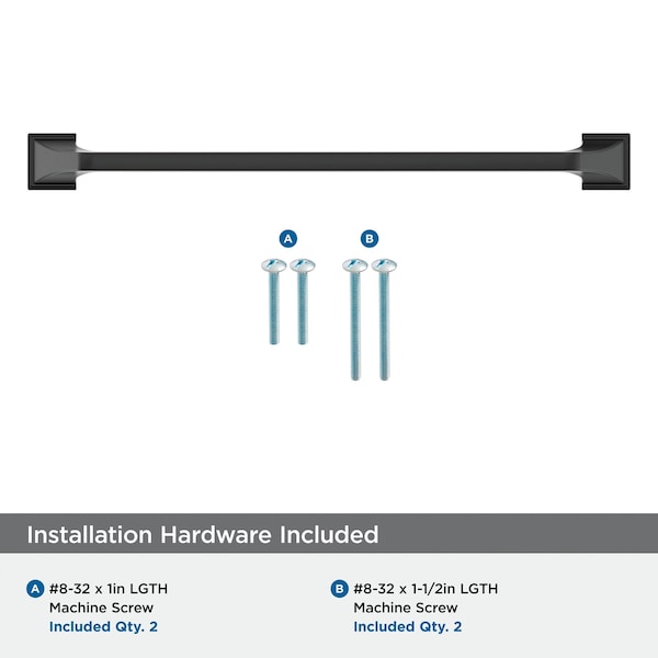 Amerock Exceed 10-1/16 inch 256mm Center-to-Center Matte Black Cabinet Pull - BP36923FB
