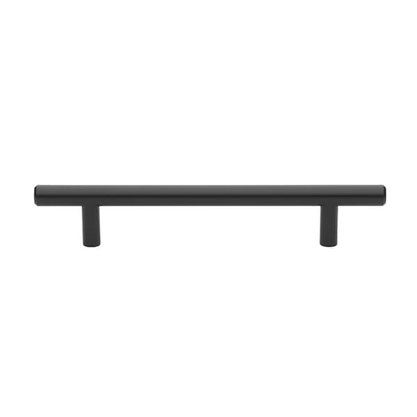 Gliderite Hardware 5-1/16 in. Center to Center Matte Black Solid Steel Bar Pull - 5002-128-MB, 10PK - 5002-128-MB-10