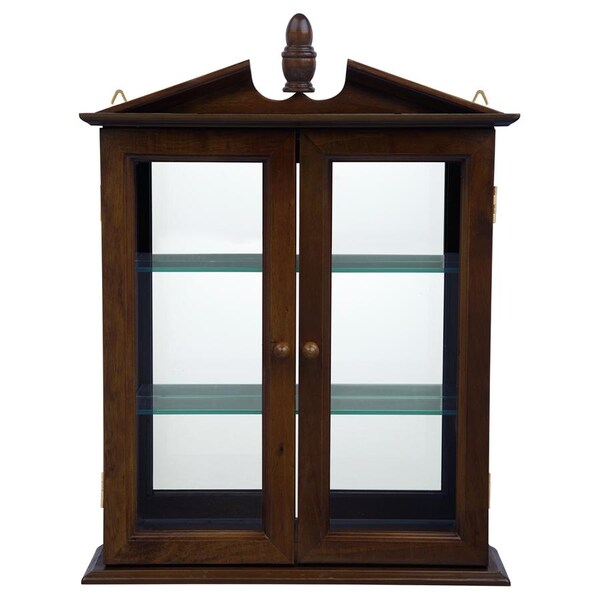 Design Toscano Amesbury Manor Hardwood Wall Curio Cabinet: Walnut Finish - BN1722
