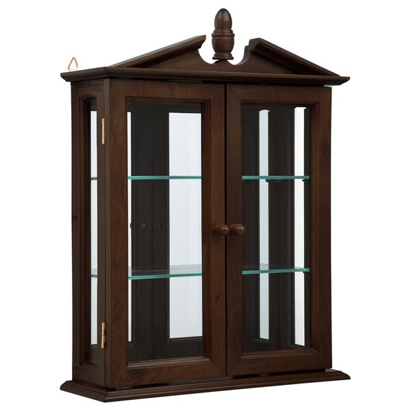 Design Toscano Amesbury Manor Hardwood Wall Curio Cabinet: Walnut Finish - BN1722