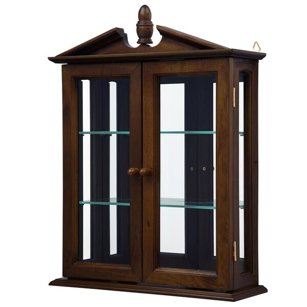 Design Toscano Amesbury Manor Hardwood Wall Curio Cabinet: Walnut Finish - BN1722