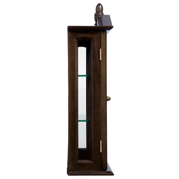 Design Toscano Amesbury Manor Hardwood Wall Curio Cabinet: Walnut Finish - BN1722