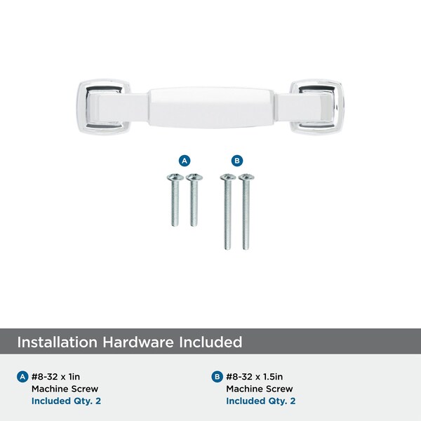 Amerock Stature 3 in 76 mm Center-to-Center Polished Chrome Cabinet Pull - BP3689126