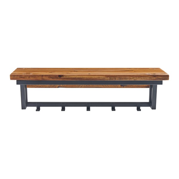 Alaterre Furniture Claremont 40"L Rustic Wood Coat Hook with Shelf - ANCM2474