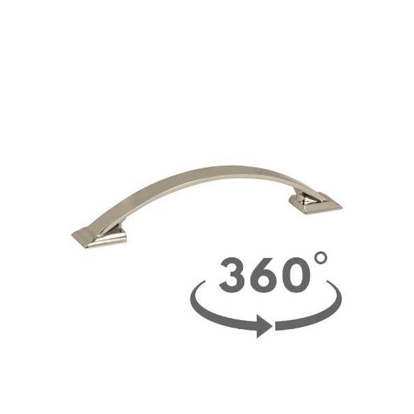 Amerock BP29355PN 3-3/4" (96 mm) CTC Candler Cab Pull Bright Nickel Finish - BP29355PN
