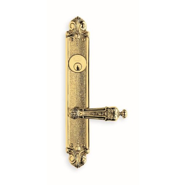 Omnia Lever 60000 Plates Entry RH 2" Backset Mortise Lock Bright Brass 231 - 60231B20R1