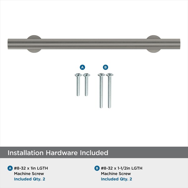 Amerock Radius 5-1/16 in 128 mm Center-to-Center Satin Nickel Cabinet Pull - BP36866G10