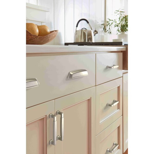 Amerock Stature 3-3/4 in 96 mm Center-to-Center Satin Nickel Cabinet Pull - BP36887G10