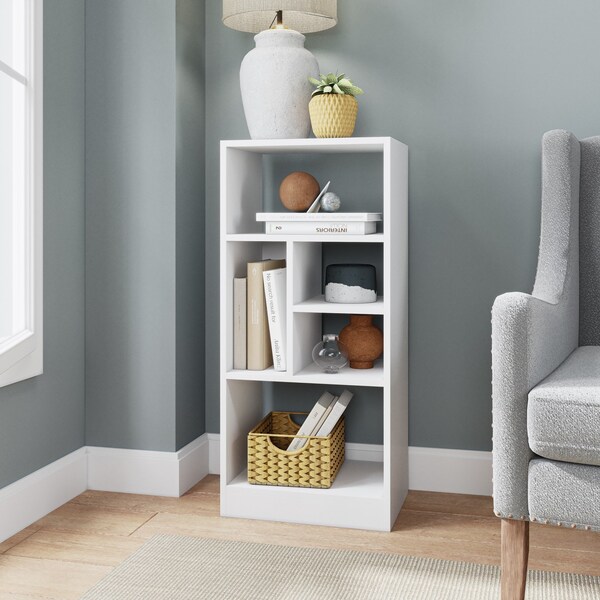 Manhattan Comfort Bookcase 2.0, 5 Shelves, White - 24AMC6