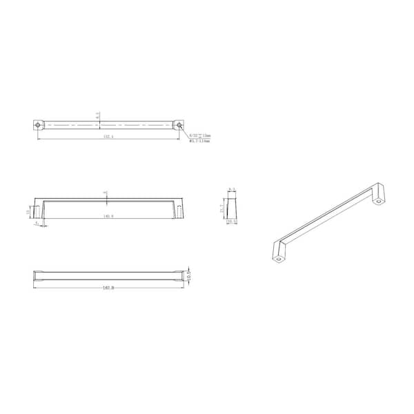 Richelieu Eglinton Collection 6-inch (152 mm) Matte Black Modern Rectangular Cabinet Pull - BP10746900