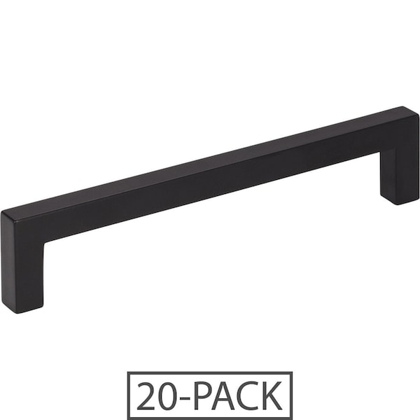 Elements By Hardware Resources of the 128 mm Center-to-Center Matte Black Square Stanton Cabinet Bar Pull 20PK - 625-128MB-20