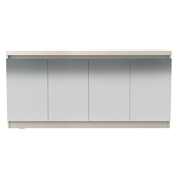 Manhattan Comfort Buffet Cabinet, Mirror, 6-Shelf, White, 62.99" - 105955