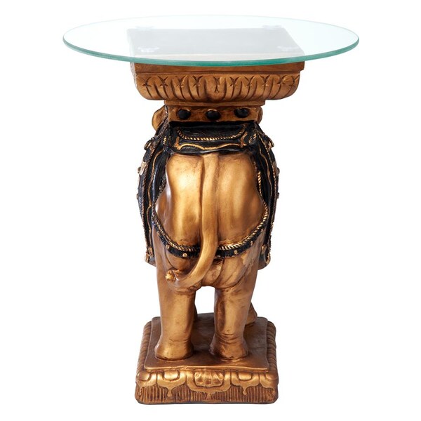Design Toscano Maharajah Elephant Glass-Topped Sculptural Table - NG30585