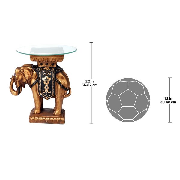 Design Toscano Maharajah Elephant Glass-Topped Sculptural Table - NG30585