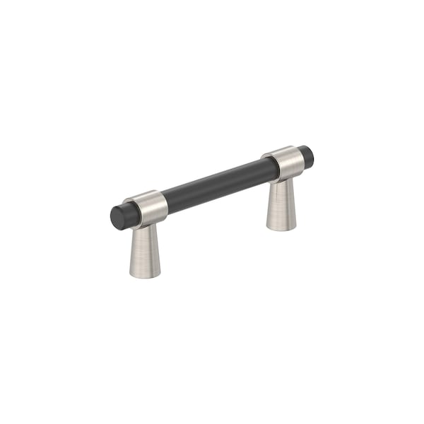 Amerock Mergence 3 inch 76mm Center-to-Center Matte Black/Satin Nickel Cabinet Pull - BP37385FBG10