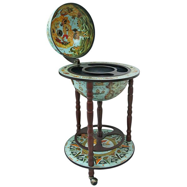 Design Toscano Sixteenth Century Cielo Blue Replica Globe Bar Cabinet - SJ360015