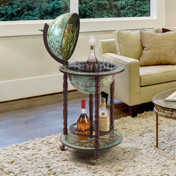 Design Toscano Sixteenth Century Cielo Blue Replica Globe Bar Cabinet - SJ360015