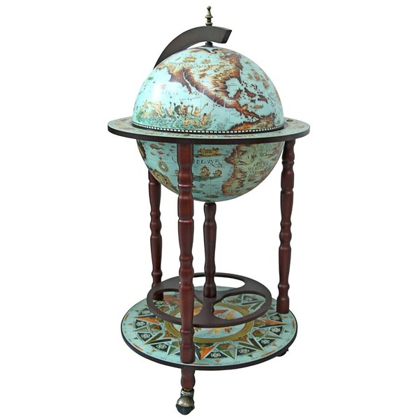 Design Toscano Sixteenth Century Cielo Blue Replica Globe Bar Cabinet - SJ360015