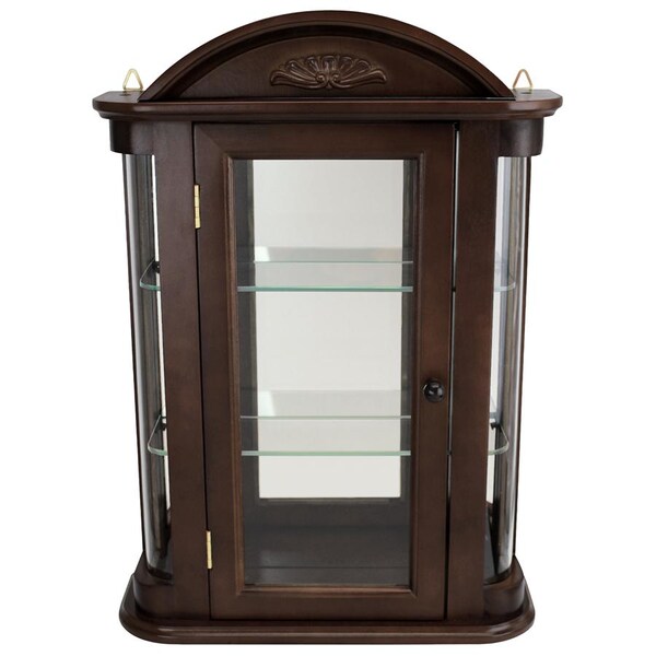 Design Toscano Rosedale Hardwood Wall Curio Cabinet: Walnut Finish - BN1522