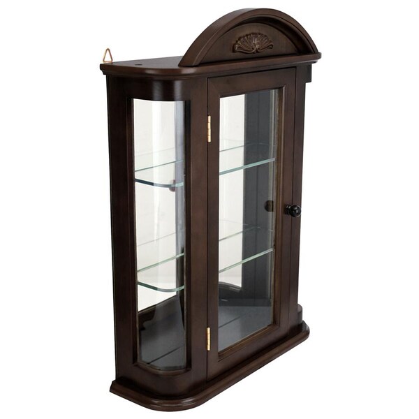 Design Toscano Rosedale Hardwood Wall Curio Cabinet: Walnut Finish - BN1522