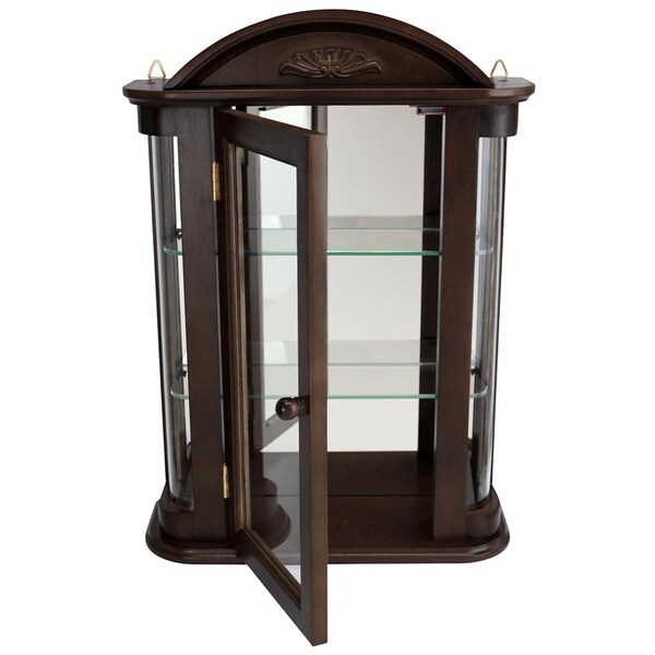 Design Toscano Rosedale Hardwood Wall Curio Cabinet: Walnut Finish - BN1522