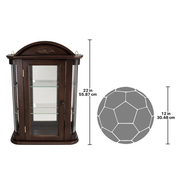 Design Toscano Rosedale Hardwood Wall Curio Cabinet: Walnut Finish - BN1522