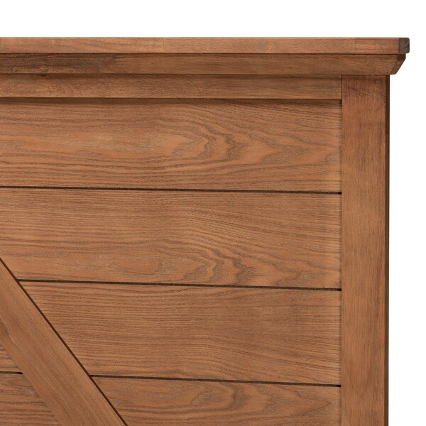 Baxton Studio Yorick Classic and Traditional Ash Walnut Finished Wood Queen Size Headboard - 221-12880-ZORO
