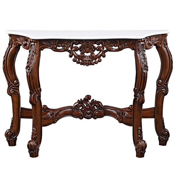 Design Toscano The Royal Baroque Marble-Topped Hardwood Console Table - DY4119