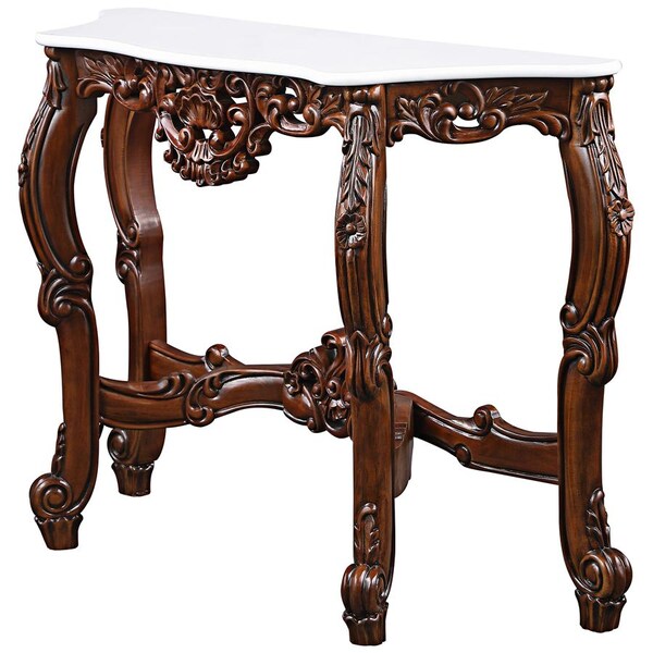 Design Toscano The Royal Baroque Marble-Topped Hardwood Console Table - DY4119