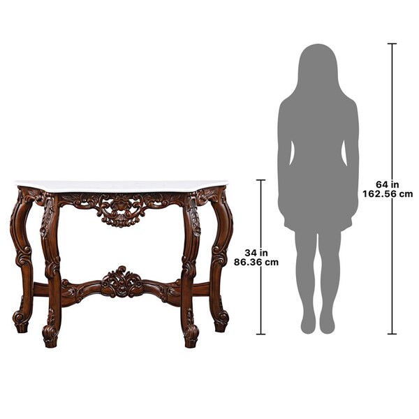 Design Toscano The Royal Baroque Marble-Topped Hardwood Console Table - DY4119
