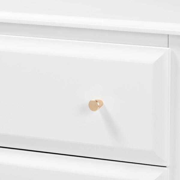 Baxton Studio Naomi and Transitional White Finished Wood 3-Drawer Bedroom Chest - 168-10825