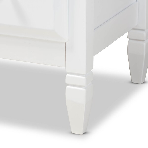 Baxton Studio Naomi and Transitional White Finished Wood 3-Drawer Bedroom Chest - 168-10825
