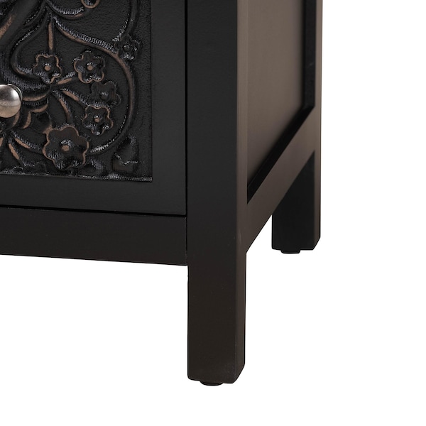 Baxton Studio Yelena Classic and Traditional Black Finished Wood 3-Drawer Storage Cabinet - 236-13337-ZORO