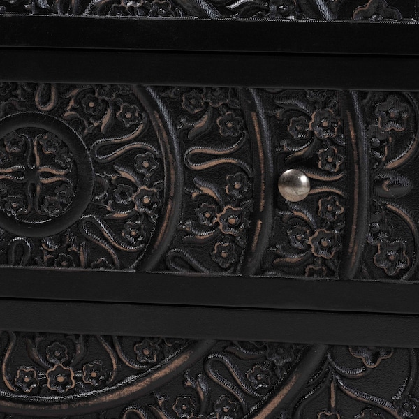 Baxton Studio Yelena Classic and Traditional Black Finished Wood 3-Drawer Storage Cabinet - 236-13337-ZORO
