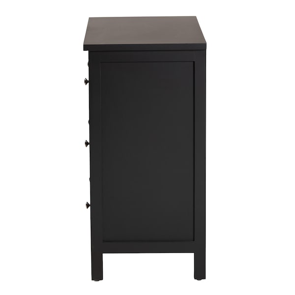 Baxton Studio Yelena Classic and Traditional Black Finished Wood 3-Drawer Storage Cabinet - 236-13337-ZORO